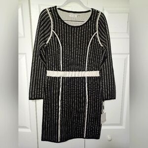 Calvin Klein Eggshell Geometric  Sweater Minidress size Medium